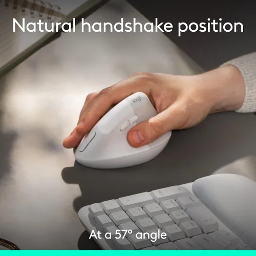 Miniatura 5 de Logitech Wave Keys & Lift Vertical Mouse - Combo de teclado y mouse inalámbrico ergonómico - con reposo de palma acolchado, Easy-Switch, Bluetooth