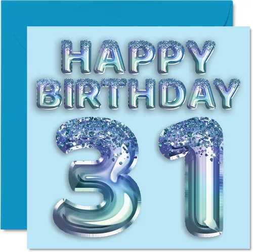 Miniatura 84 de Stuff4 Tarjeta de primer cumpleaños para niños, globo de fiesta con purpurina azul, tarjetas de feliz cumpleaños para niño de 1 año, nieto, hijo, 57