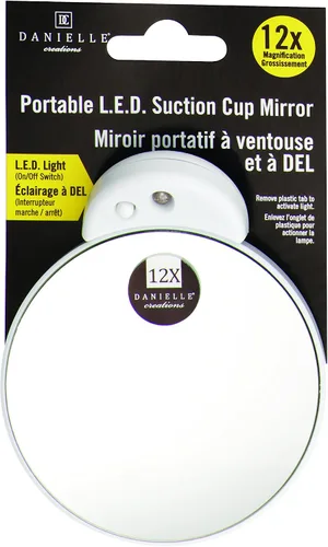 Miniatura 3 de Danielle Creations - Espejo de maquillaje de viaje de 3.5 pulgadas, aumento de 12x, negro/rosa