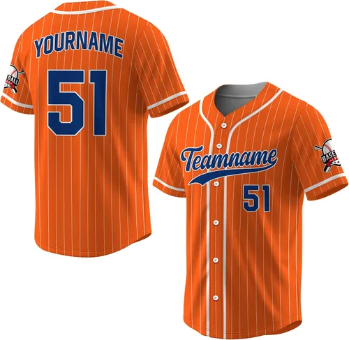 Miniatura 16 de Camiseta de béisbol a rayas personalizadas con logotipo de número de nombre para hombres, mujeres, jóvenes, niños, camiseta de uniforme