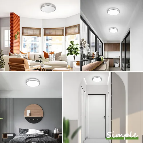 Miniatura 8 de Luces de Techo LED de 12 Pulgadas 36W, 2700K/3000K/4000K/5000K/6500K Ajustables de Montaje Empotrado, 3200LM Súper Brillantes Regulables Accesorio