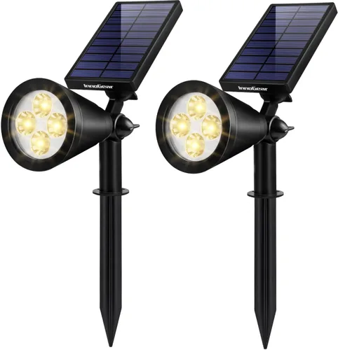 Miniatura 23 de InnoGear Luces solares 2 en 1, impermeables, para exteriores, paisajismo, iluminación, luz de pared, encendido/apagado automático, para patio