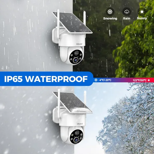 Miniatura 9 de LITYMOL Cámaras de seguridad de 2K con vista de 360° inalámbricas para exteriores, cámaras solares para seguridad del hogar