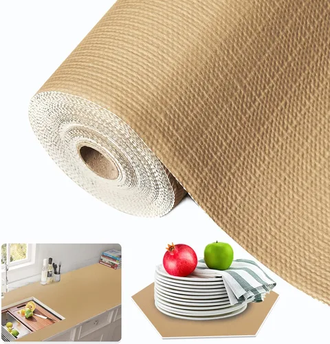 Miniatura 18 de Beautysaid Revestimiento de estante y cajón para gabinete Ktichen, papel antideslizante no adhesivo, impermeable, lavable, grueso para tocador
