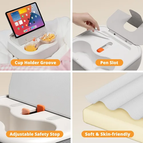 Miniatura 4 de SupeDesk Soporte magnético de almohada para tableta, soporte de regazo para tablet con dos anillos magnéticos, compatible con teléfonos de 4 a 13