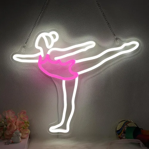 Miniatura 12 de Letrero de neón de fútbol de OkiyiD para niñas - Decoración de pared deportiva regulable con alimentación USB, regalos únicos para mujeres y niñas