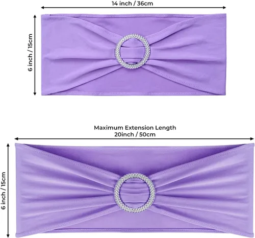 Miniatura 6 de Babenest Bandas de elastano para silla, 50 unidades, bandas elásticas de alta calidad con hebilla deslizante, lazos elásticos universales para Morado