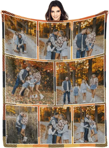 Manta personalizada con foto, mantas de pollo personalizadas para niña, regalo de niño, manta familiar personalizada de franela polar con foto y