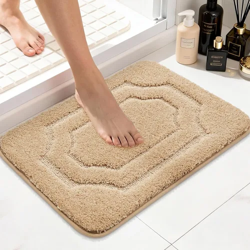 Miniatura 17 de BEQHAUSE Alfombra de Baño-Antideslizante-Tapete de Baño-Suave y Absorbente-Tapete de Ducha-Tapetes de Baño de Poliéster para Baño Lavables a Máquina