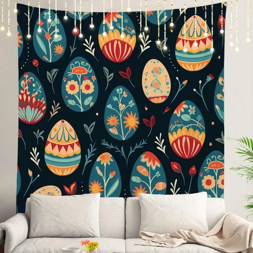 Miniatura 72 de Shrahala Tapiz de pared azul brillante, acuarela azul degradado para colgar en la pared, tapiz grande decorativo de fibra de poliéster, dobladillo