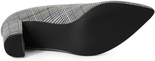 Miniatura 6 de Allegra K Botines de tacón grueso con cremallera y punta puntiaguda para mujer