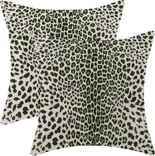Miniatura 48 de Fundas de Almohada con Estampado de Antílope 16x16 Pulgadas Paquete de 2, Fundas de Almohada Decorativas con Estampado de Piel de Animal Marrón