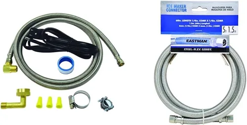Eastman Kit de instalación para lavavajillas con conectores trenzados de acero inoxidable para lavavajillas de 6 pies y conector para máquina de