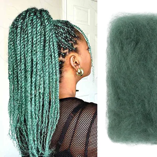 Miniatura 26 de FASHION IDOL Afro Kinkys - Cabello humano a granel para extensiones de rastas, reparación de Loc, trenzado, giro apretado, cabello humano afro