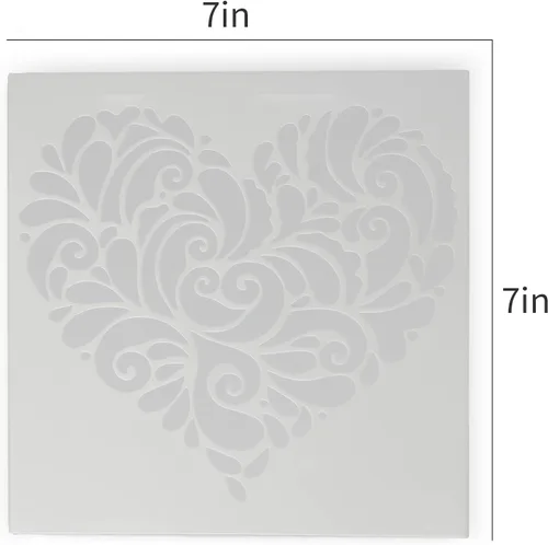 Miniatura 5 de Plantilla de corazón para pintar, plantilla de pintura decorativa para paredes, muebles, manualidades y madera, patrón de corazón reutilizable