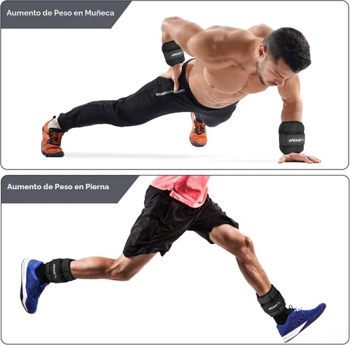 Miniatura 8 de APEXUP 10 libras/par de pesas de tobillo ajustables para mujeres y hombres, correas de peso modularizadas para piernas para yoga, caminar, correr