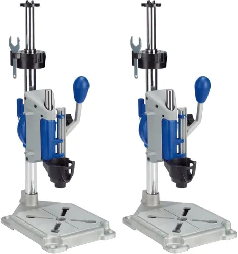 Miniatura 7 de Dremel Prensa de taladro, soporte de estación de trabajo para herramientas rotativas con llave – Mini prensa portátil y soporte para herramientas