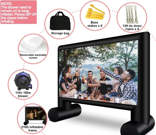 Miniatura 4 de XHYCPY - Pantalla inflable de 5,2 m para proyectar películas al aire libre; pantalla de proyector para exteriores; pantalla de proyección