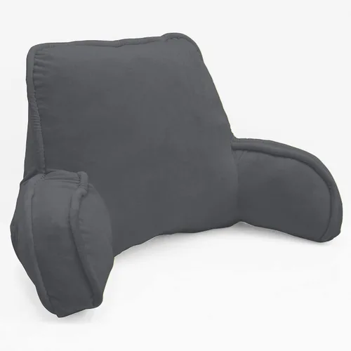 Miniatura 17 de Almohada aterciopelada súper suave para respaldo de lectura, brazos y bolsillos, de 18 pulgadas de alto para sentarse en la cama, sofá, cojín