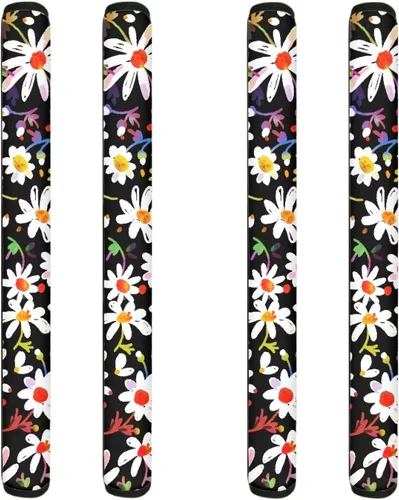 Miniatura 11 de Coldinair Fundas protectoras antideslizantes para manijas de puerta de refrigerador con estampado de mármol aguamarina, asas de decoración
