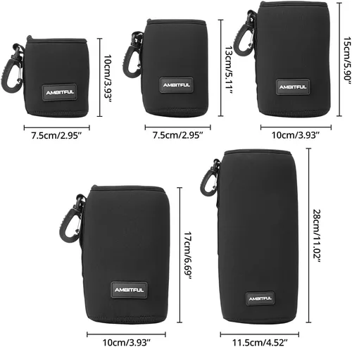 Miniatura 3 de AMBITFUL Bolsa Lensball, Estuche para lentes, Bolsa para lentes de cámara DSLR, negro, neopreno, 5.9x3.93in LP-15