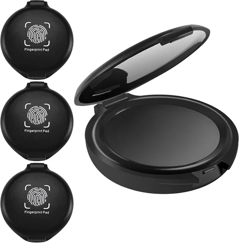 3 almohadillas de tinta de huellas dactilares, almohadillas de tinta de huellas dactilares, sello negro para oficina, suministros de notario,