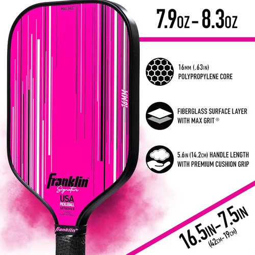 Miniatura 6 de Franklin Sports Paletas Profesionales de Pickleball - Serie Signature Paleta Profesional de Pickleball con Superficie MaxGrit - Paletas de Pro
