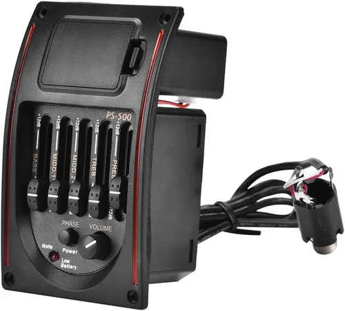 Miniatura 8 de Piezo de preamplificador acústico de guitarra, PS 500 5Band lizer Digital Guitar Preamp Sintonizador Pickup para guitarra acústica, Gitarren