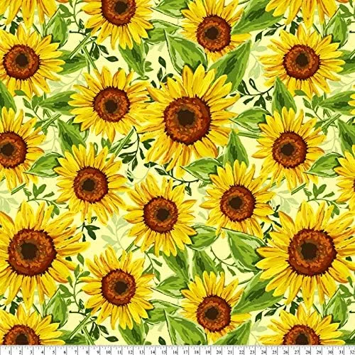 Tela polar prémium antibolitas de girasoles por yarda