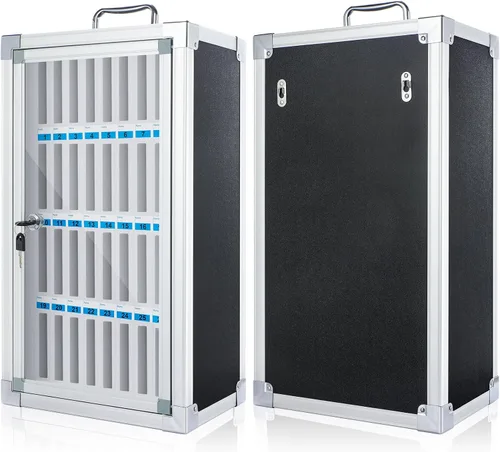 Amylove Armario para teléfono celular, caja de almacenamiento de aleación de aluminio, caja de almacenamiento para teléfonos celulares montada en la