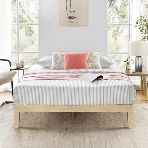 Miniatura 15 de Mellow Naturalista Classic - Cama de plataforma de madera maciza de 12 pulgadas con listones de madera, tamaño individual XL, pino natural Natural