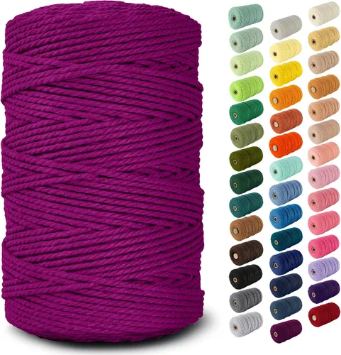 Nook Theory Hilo de macramé de 3mm 220 yardas - Cuerda de macramé suave de 4mm, 5mm perfecta para nudos - Suministros de macramé para colgadores de