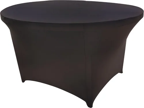 Miniatura 95 de Mantel de cóctel de elastano redondo de 24 pulgadas x 30 pulgadas de alto, color negro