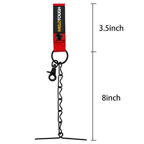 Miniatura 2 de MELOTOUGH Tanga de cinta para cinturón de herramientas para electricistas, correa de cinta para electricistas, cadena con llavero y gancho a presión