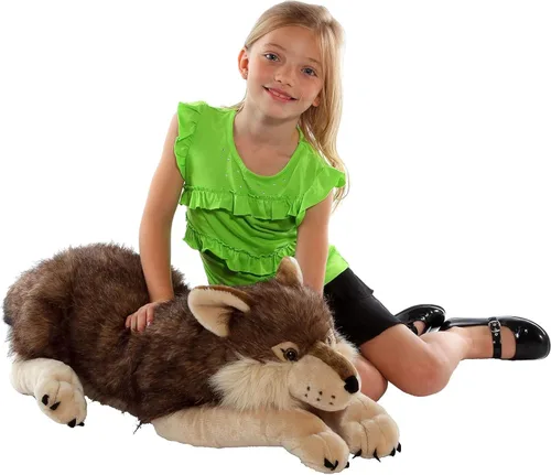 Miniatura 8 de Wild Republic - Peluche de lobo jumbo, animal gigante de peluche, juguete de peluche, regalos para niños, 30 pulgadas