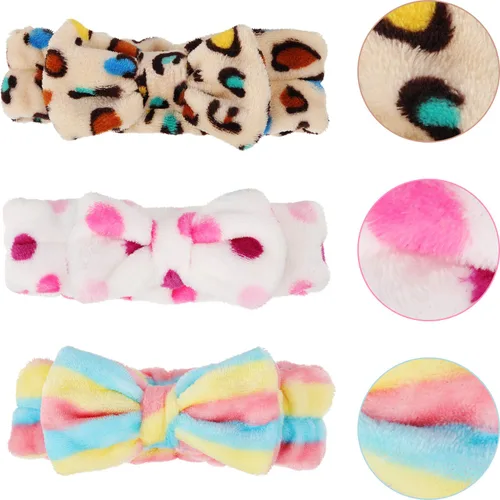 Miniatura 2 de 3 unidades de banda elástica de pelo, ajustable, para maquillaje, diadema, para lavado, Spa, Yoga, deportes, ducha, tratamiento facial, para niñas