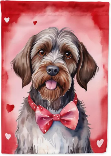 Miniatura 55 de Caroline's Treasures DAC5292CHF - Bandera de Border Collie My Valentine House para porche, grande, con manga para porche, para colgar en la pared