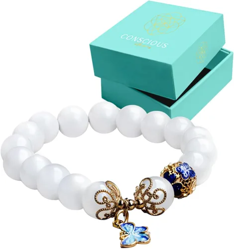 Conscious Items Pulseras espirituales para mujeres y hombres, pulsera de cristal curativo con piedras naturales para meditación, alineación de
