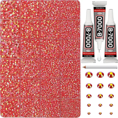 Miniatura 14 de 31000 piezas de diamantes de imitación para hacer brillar, kit de 3 mm de diamantes de imitación con parte trasera plana para manualidades, ropa