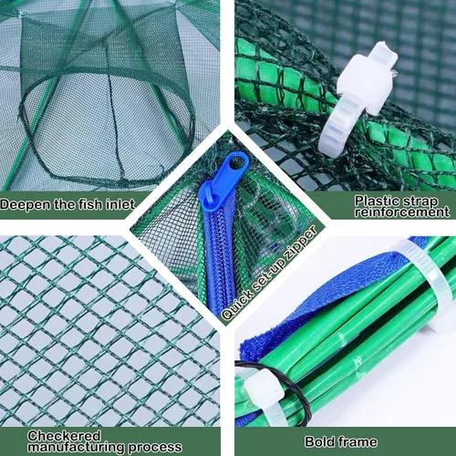 Miniatura 3 de Red de Pesca Plegable para Carnada y Pececillos - Red de Pesca Duradera para Pececillos, Cangrejos, Cangrejos de Río y Camarones - Diseñada