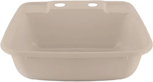 Miniatura 2 de RecPro Lavabo de Baño Rectangular para RV Lavabo de Tazón Único Fregadero para Autocaravana Plástico (Marrón Arena)