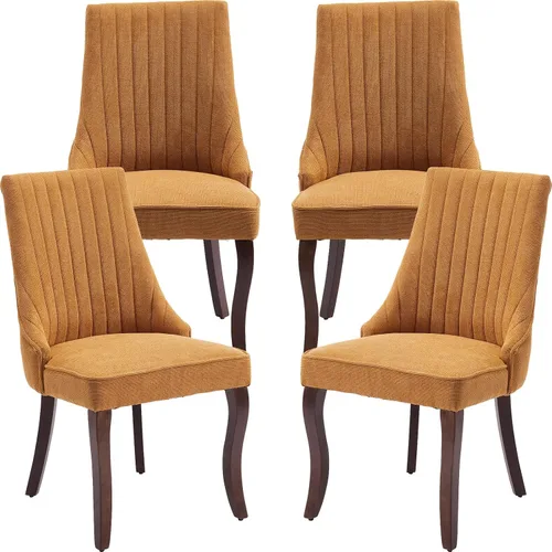 Miniatura 22 de ODUSE-DAILY Juego de 2 sillas de comedor de mediados del siglo en color beige, juego de 2 sillas modernas para cocina y comedor, sillas tapizadas