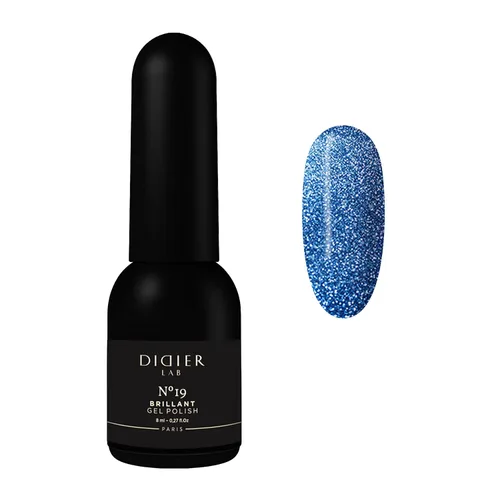 DIDIER LAB Esmalte de gel Brillant No 19 – Esmalte de uñas profesional de manicura y pedicura con tono platino brillante – Brillo reflectante –