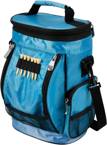 Miniatura 5 de Intech Enfriador de bolsas de golf y organizador de accesorios, portátil con aislamiento de 10 latas de cara suave, cabe en un carrito de golf, Rojo