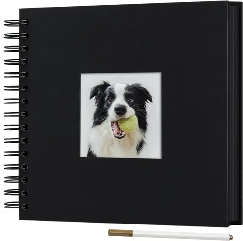 Álbum de fotos pequeño DIY para manualidades de 8 x 8 pulgadas con foto de portada, 80 páginas, tapa dura, papel para manualidades, álbum de fotos