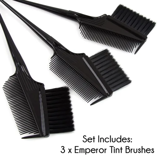 Miniatura 2 de Emperor - Pinceles de tinte para el cabello, 3 aplicadores de tinte en ángulo con peines integrados, cepillo de retoque de raíces y color para salón