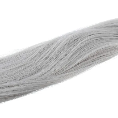 Miniatura 4 de SWACC 12 extensiones de cabello lacio de un color con clip para mujer, extensiones de cabello sintético con rayas de color (gris plateado)