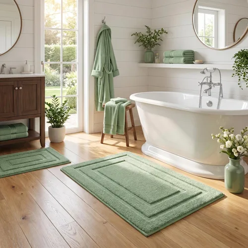 Miniatura 23 de GRANNY SAYS Juego de 2 alfombras de baño suaves para baño, alfombras de baño antideslizantes y lavables, alfombras de baño absorbentes para bañera