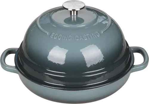 Miniatura 2 de EDGING CASTING Olla de horno holandés de hierro fundido esmaltado con tapa, horno de pan redondo para hornear pan de masa madre casero, 6 cuartos