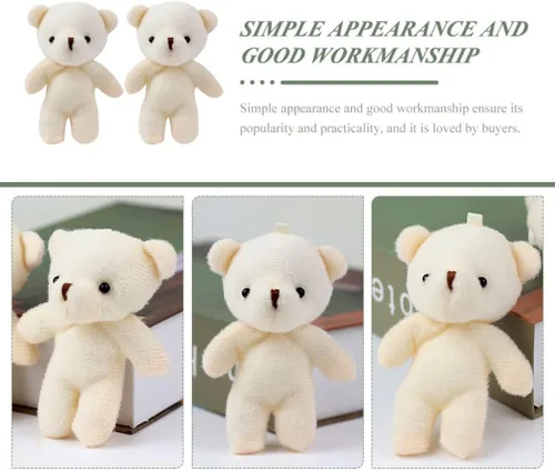 Miniatura 9 de Paquete de 12 mini colgantes de oso adorables osos pequeños para llaveros, mochilas, bolsos, manualidades, figuras de oso ligeras y portátiles